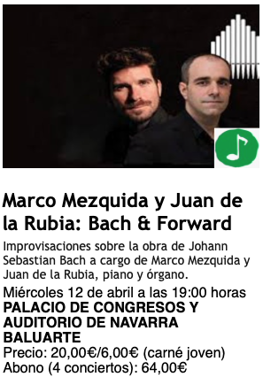 Marco Mezquida y Juan de la Rubia: Bach & Forward