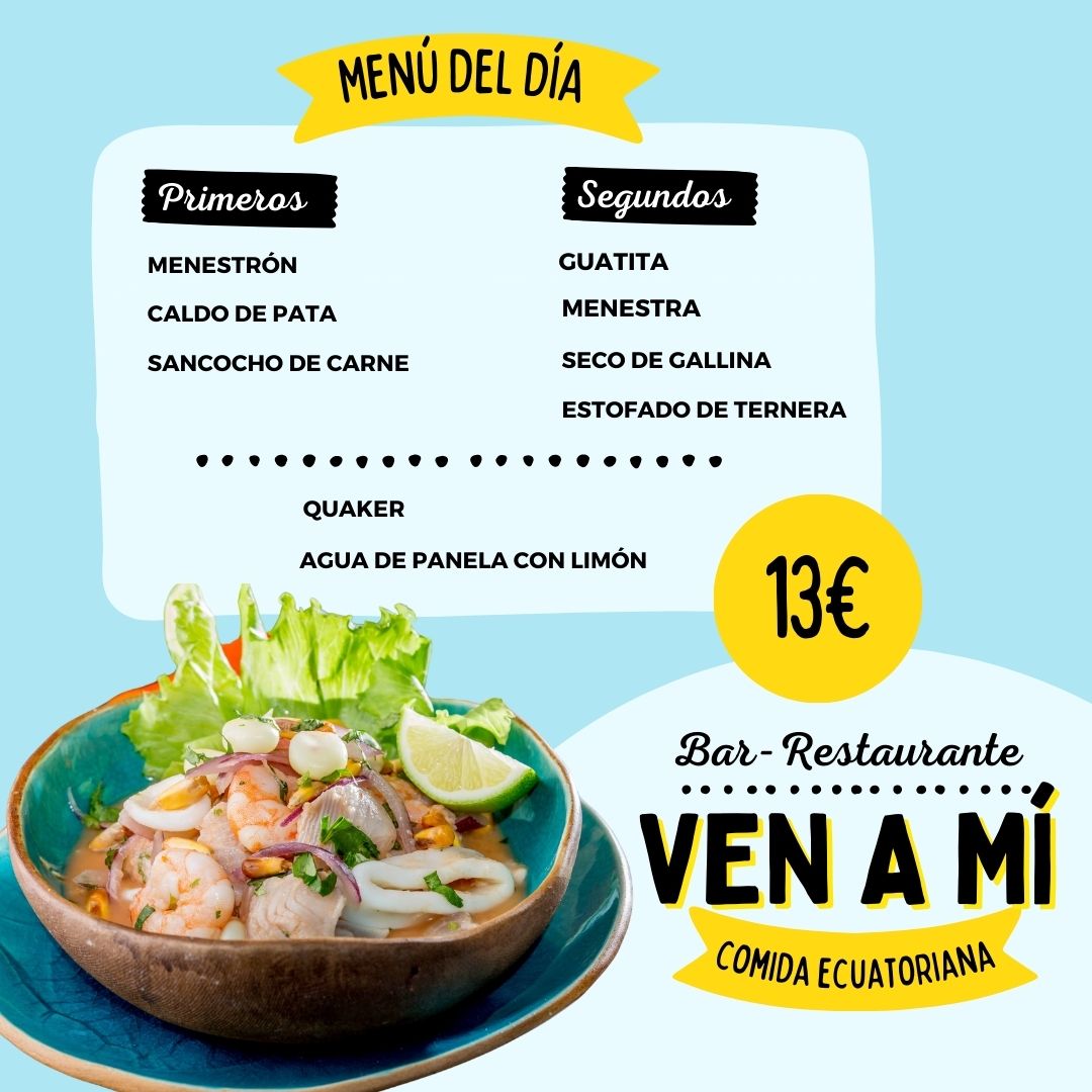Menú del día 13€ – Bar Ven a Mí