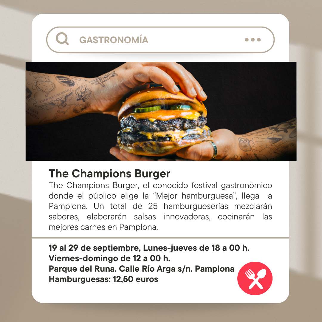 The Champions Burger llega a Pamplona